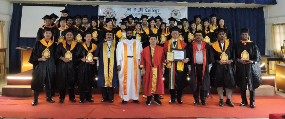 Faculty and students during the graduation ceremony held at the college auditorium in Dimapur on September 9.